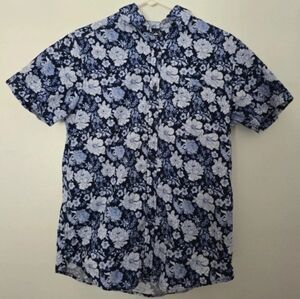 Monument Men's Button Down Shirt Size Small Floral Blue
